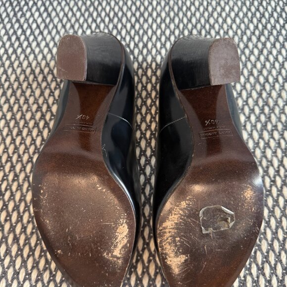 Marc Jacobs Black Leather Heels | Size 40.5 | Square Toe Platform | Designer - Picture 7 of 8